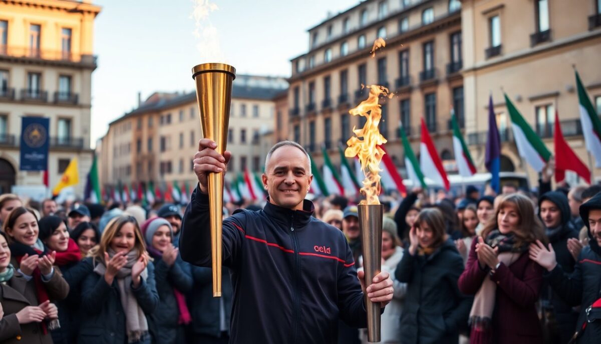 L'arrivo della fiamma olimpica a Bologna: Marco Belinelli celebra un momento storico