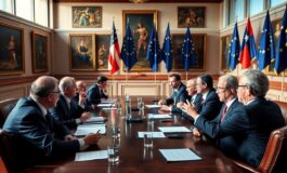 le reazioni dei leader europei alle minacce di trump sulle tariffe commerciali 1768794169 265x160