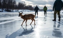 salvataggio emozionante di un capriolo intrappolato su un fiume ghiacciato in russia 1768668946 265x160