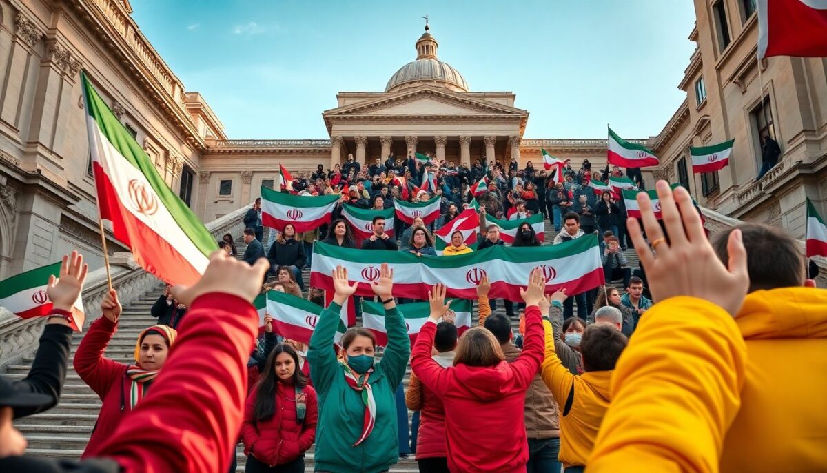 Sit-in di solidarietà per il popolo iraniano al Campidoglio di Roma: Uniti per i Diritti Umani