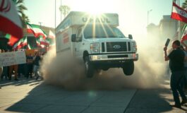 u haul investe manifestanti a los angeles contro il regime iraniano 1768232289 265x160