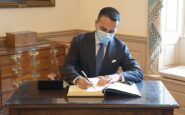italian foreign minister di maio signs secretary blinkens guestbook 51111765553