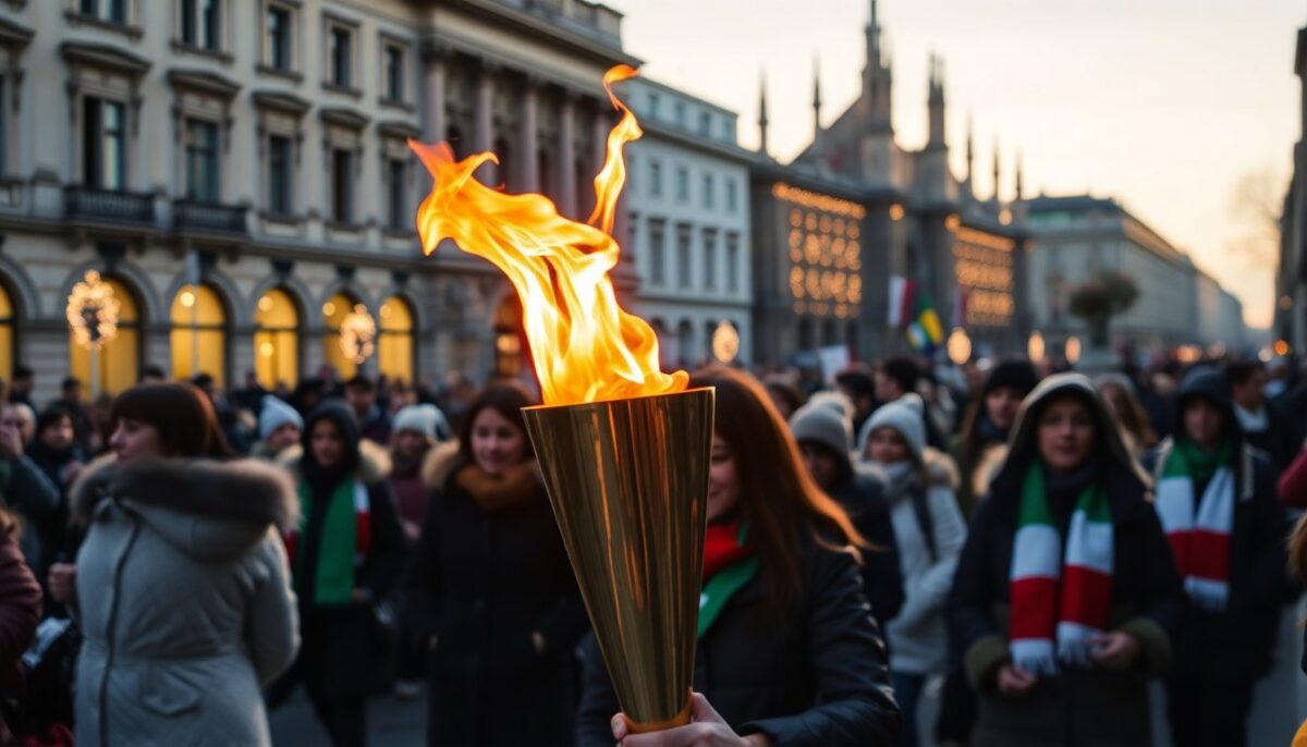 La torcia olimpica accende Milano in vista delle Olimpiadi Invernali