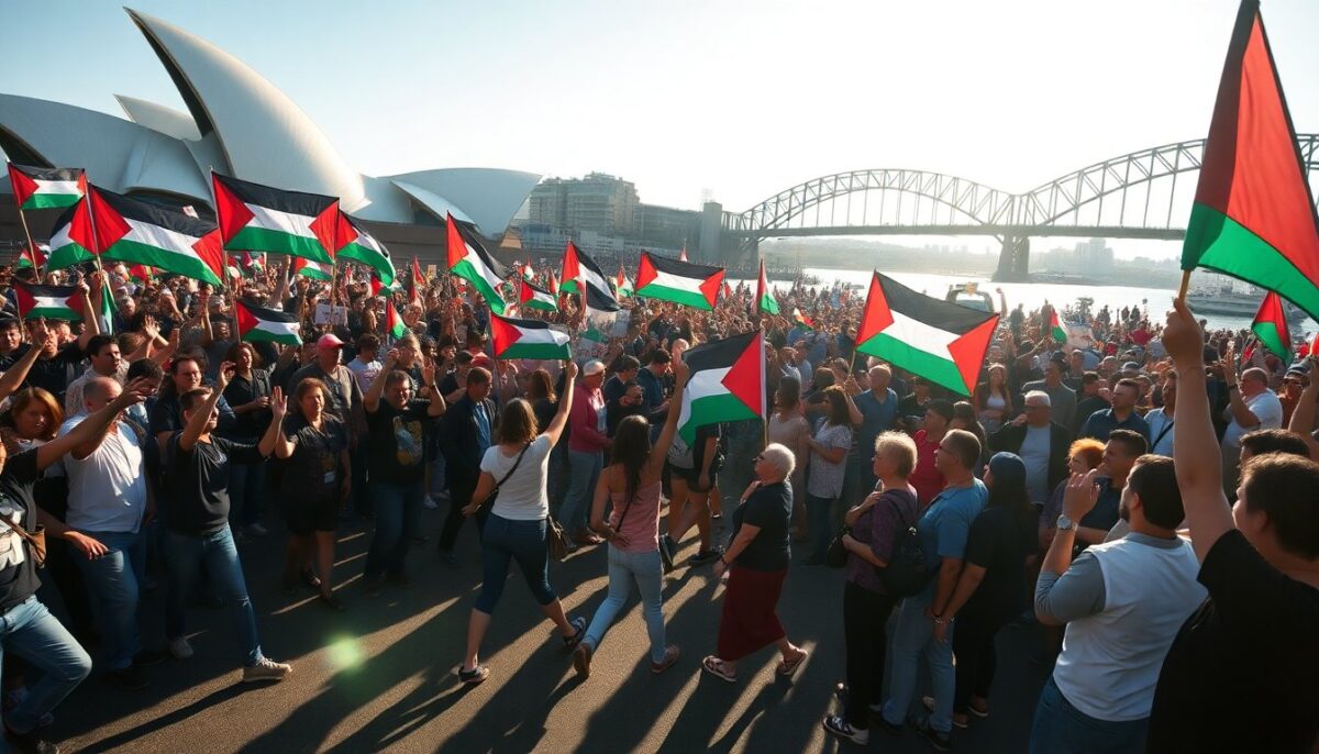 Proteste pro-Palestina in Australia durante la visita di Isaac Herzog