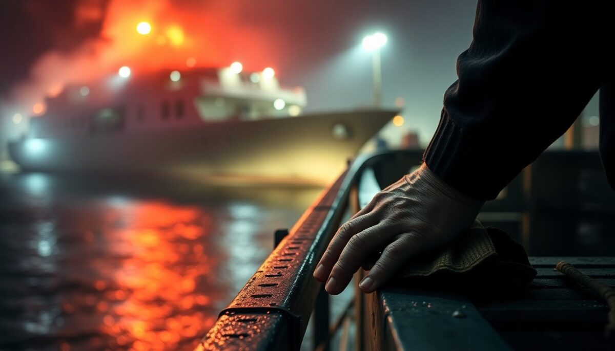 Testimonianza del nostromo vittorio ruggiero sulla nebbia e le fiamme nel porto di Livorno