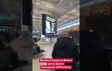 bomba dacqua su roma piove dentro laeroporto di fiumicino 2