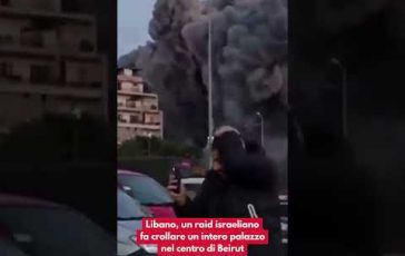 Libano un raid israeliano fa crollare un intero palazzo nel centro di Beirut 364x230