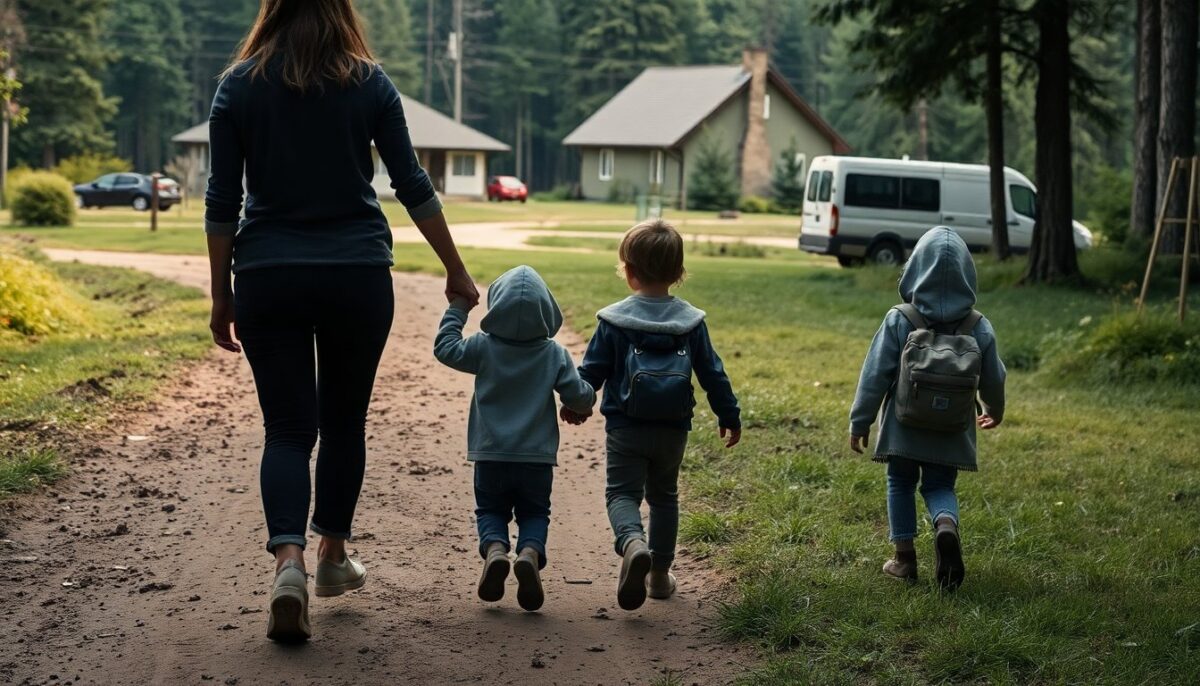 Allontanamento della madre e trasferimento dei bambini della famiglia nel bosco