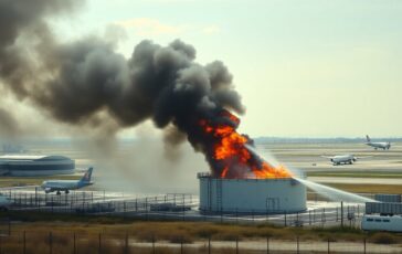 drone causa incendio vicino allaeroporto di dubai e sospende i voli 1773630630 364x230