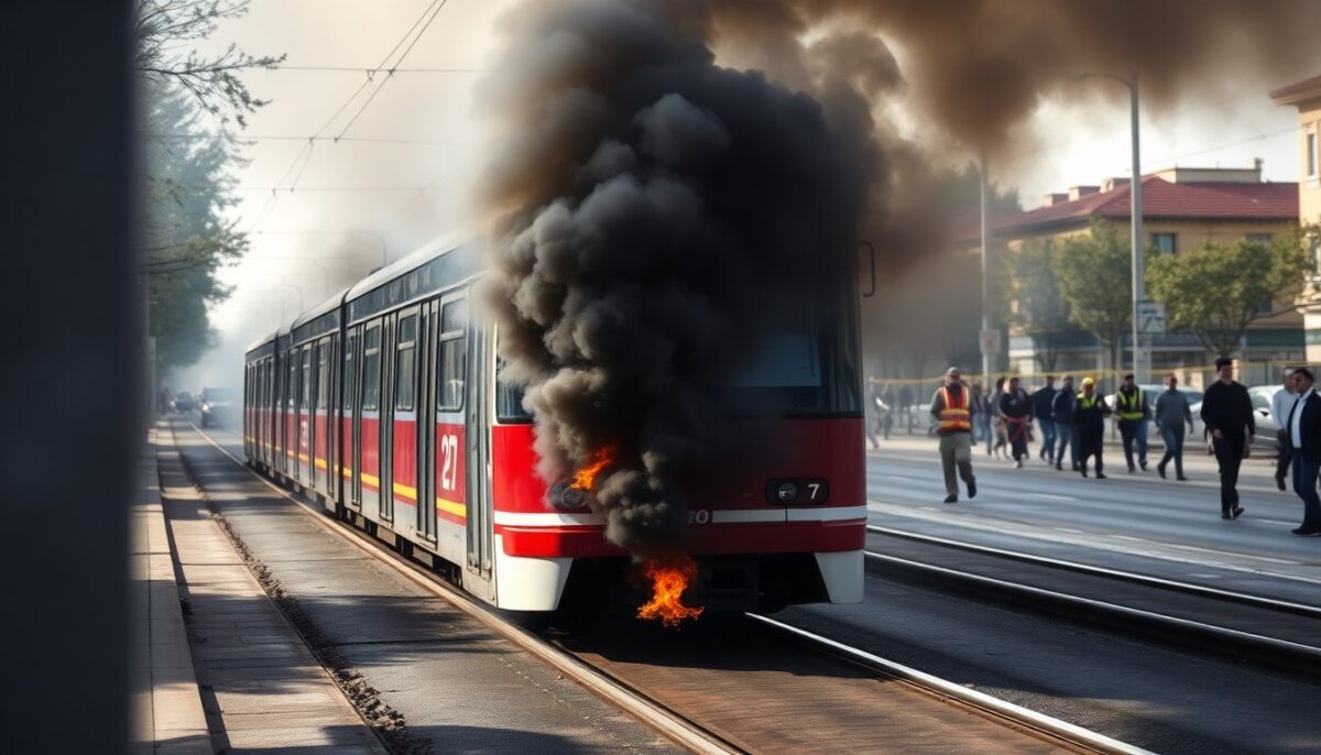 Fiamma e fumo su un tram in periferia di Milano: cosa è successo