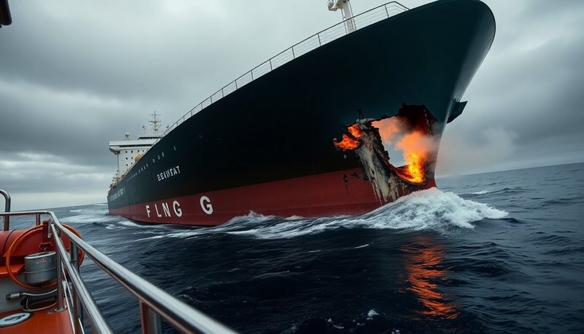 Presunto attacco con drone navale ucraino contro una cisterna LNG vicino a Malta