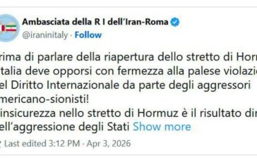 Iran Teheran Riapertura Hormuz Italia chieda stop aggressione Usa Israele 364x230
