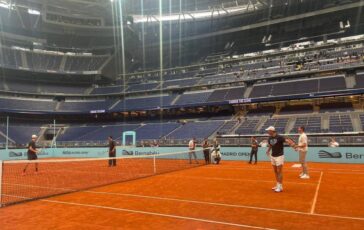 Sinner in campo. al Bernabeu con lui Bellingham Courtois e Nadal 364x230