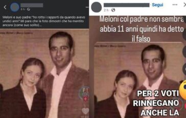 Sul web foto Meloni con il padre Squarta FdI E falso quelluomo sono io 364x230