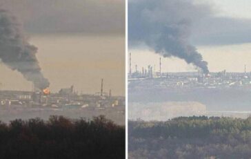 Ucraina droni Kiev contro raffineria russa nella citta di Ufa in fiamme 364x230