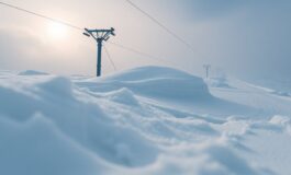 Piloni delle seggiovie sommersi a Campo Imperatore: immagini sorprendenti