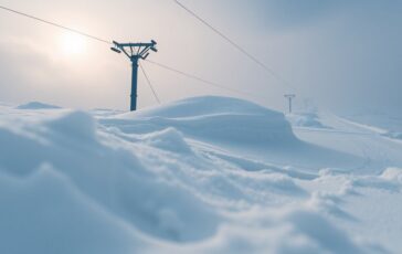 Piloni delle seggiovie sommersi a Campo Imperatore: immagini sorprendenti