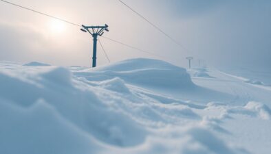 Piloni delle seggiovie sommersi a Campo Imperatore: immagini sorprendenti