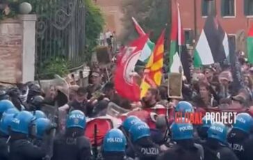 Biennale Arte scontri tra polizia e pro Pal a Venezia. Serrata anti Israele chiusi 20 padiglioni 364x230