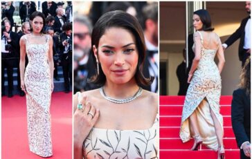 Cannes Elodie sul tappeto rosso con un look da diva daltri tempi 364x230