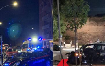 Inseguimento a Testaccio auto in fuga si schianta su una rotonda. Fermato il conducente 364x230