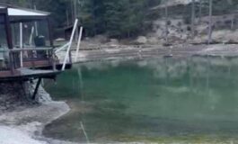 Lago Ghedina il titolare del ristorante sulla riva Bacino pieno solo a meta gia perso 25 fatturato 265x160