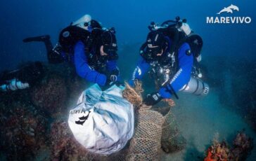 Marevivo Arca Fondi recuperata rete fantasma di 3mila m da fondali Siracusa 364x230