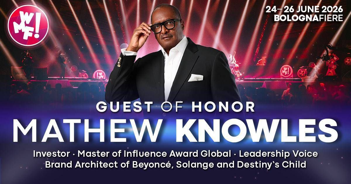 Mathew Knowles al Wmf 2026, a Bologna il 25 giugno
