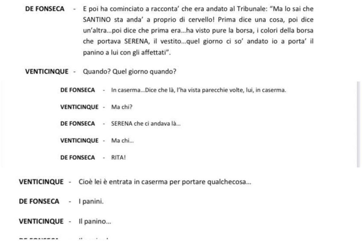 Omicidio Mollicone, teste conferma: "Torriero disse che 1 giugno Serena era in caserma". Le intercettazioni