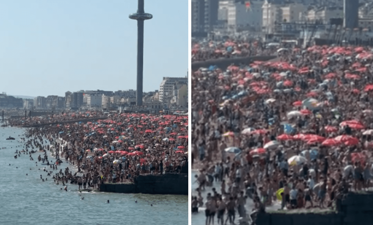 Spiaggia presa d'assalto, 'sold out' di ombrelloni e lettini: il video virale