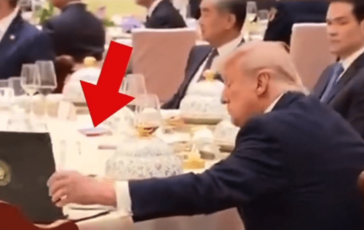 Trump apre il taccuino di Xi al banchetto di Stato la sbirciatina diventa virale 364x230