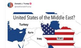 Trump e lIran americano il presidente pubblica la mappa a stelle e strisce 265x160