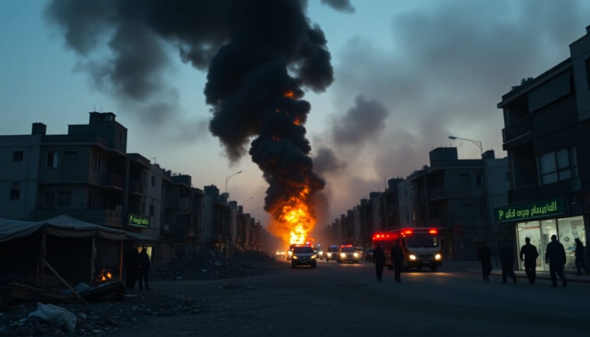 Colpo israeliano provoca incendio vicino ad Al-Jalaa Roundabout a Gaza