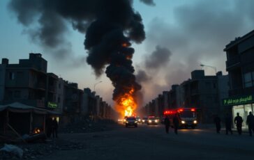 Colpo israeliano provoca incendio vicino ad Al-Jalaa Roundabout a Gaza
