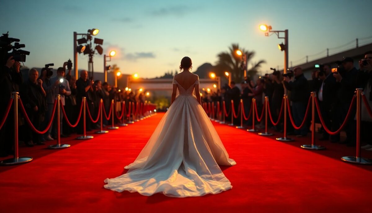 Laila Hasanovic sfoggia un abito nuziale al red carpet di Amarga Navidad