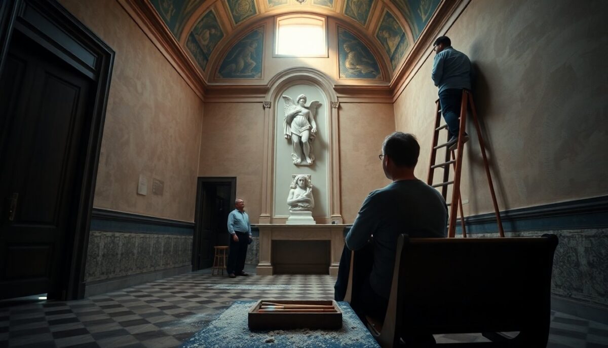 Nuovo volto per l'angelo di San Lorenzo in Lucina a Roma
