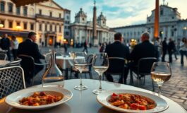 Rubio a cena in piazza del Popolo tra sicurezza e curiosi