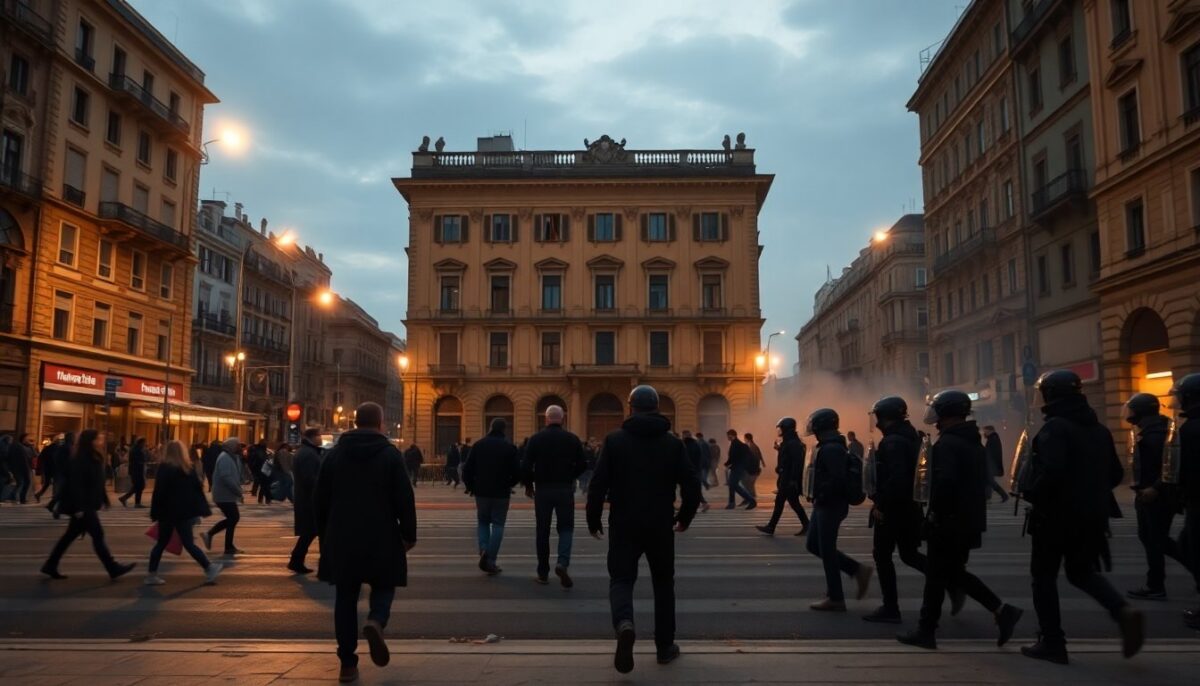 Tensione a Torino: autonomi in contrasto con le forze dell'ordine vicino ad Askatasuna