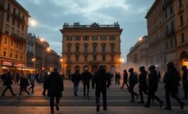 Tensione a Torino: autonomi in contrasto con le forze dell'ordine vicino ad Askatasuna