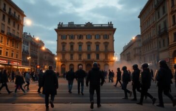 Tensione a Torino: autonomi in contrasto con le forze dell'ordine vicino ad Askatasuna