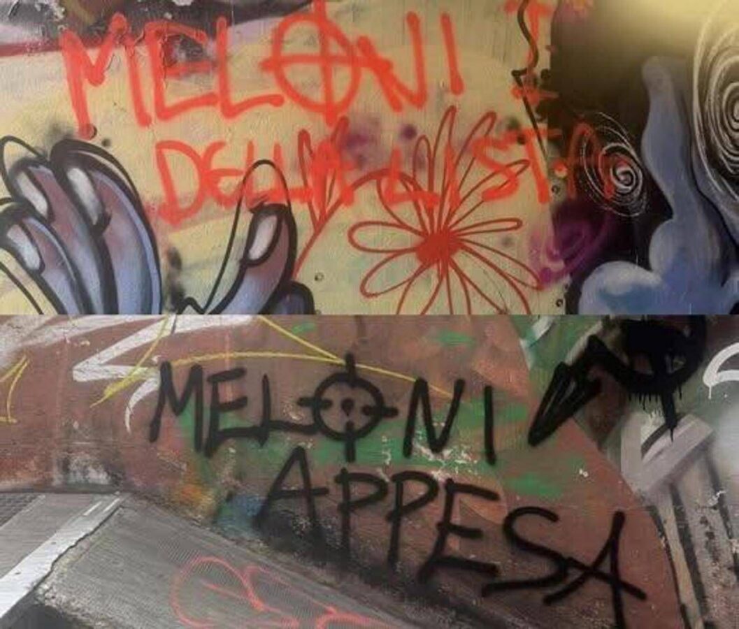 A Firenze scritte choc con minacce a Meloni: "Sei la prima della lista"