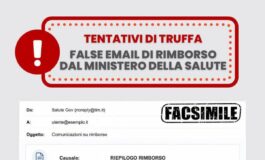 Alert ministero Salute su email truffa per presunti rimborsi per prestazioni Non cliccare su link 265x160