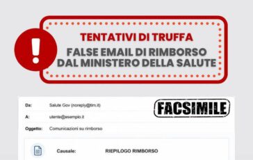 Alert ministero Salute su email truffa per presunti rimborsi per prestazioni Non cliccare su link 364x230