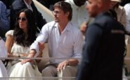 brad pitt spettatore al roland garros in tribuna con la fidanzata ines de ramon 2