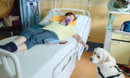 In Veneto prima chemio con cagnolina Joy al letto della paziente 265x160