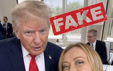 Meloni Trump deputato M5S pubblica selfie. Fratelli dItalia Foto creata con AI magistratura agisca 364x230