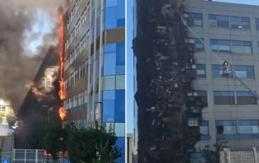Napoli incendio allospedale del Mare fiamme e alta colonna di fumo nero 364x230