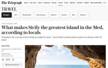 Per Telegraph ora la Sicilia e lisola piu bella del Mediterraneo. Schifani Servizio riparatorio dopo caso Dua Lipa 364x230