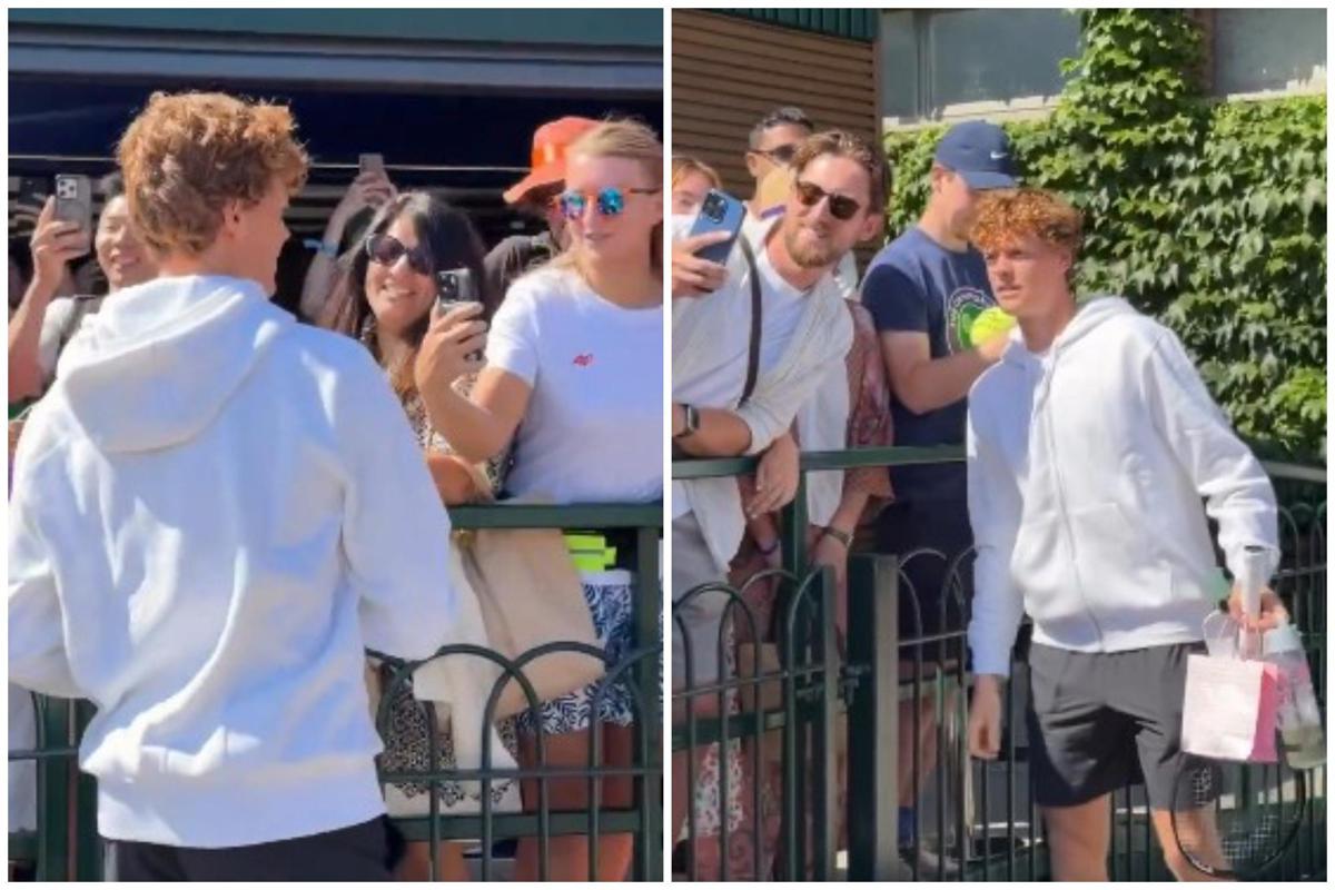 Sinner, entusiasmo a Wimbledon: autografi e selfie con tifosi