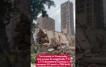 Terremoto in Venezuela due scosse di magnitudo 7.2e 7.5 devastano Caracas 364x230